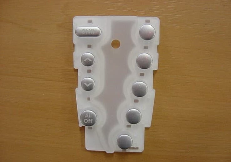 silicone keypad with plated plastic keycaps