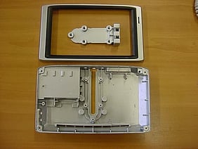 Aluminium die cast enclosure disassembled 