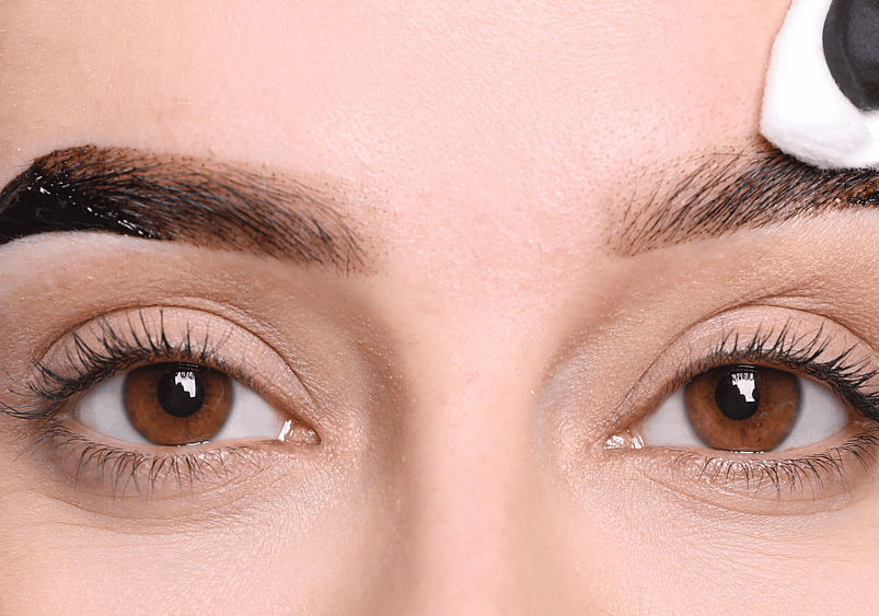 Image of eyebrow wiped after tinting at Princess Nails Spa and Beauty