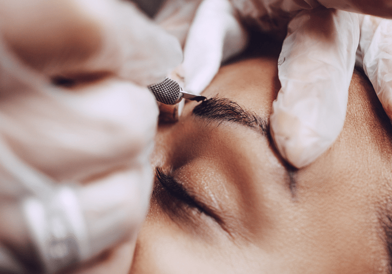 Image of eyebrow tinting process at Princess Nails Spa and Beauty