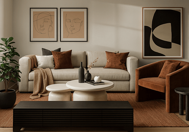 3D realistic room render visual