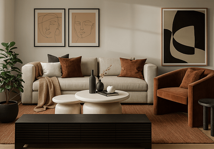 3D realistic room render visual