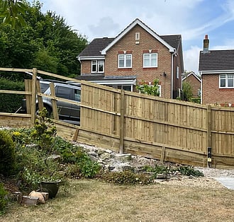 Sloping fence