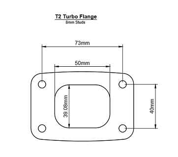 t25 turbo flange dimensions mm
