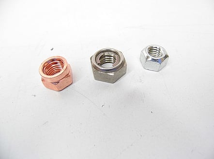 thumbnail image 2 of 20x M10 X 10mm Copper Coated Self-Locking Nuts – For Exhaust Manifold, Turbo, Wastegate (Performance) 2 of 4