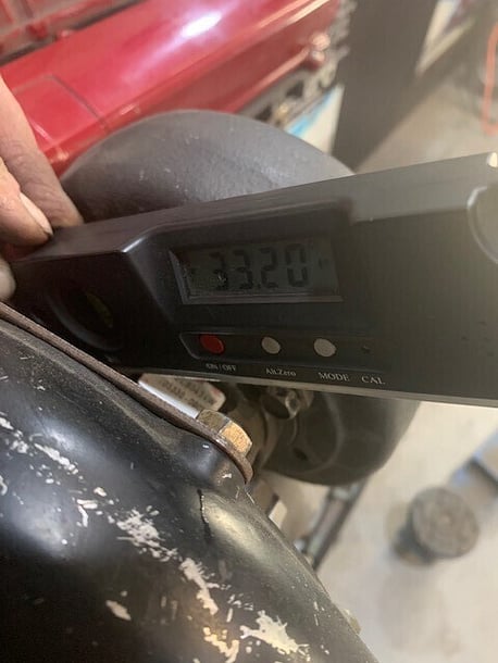 33 Degrees when using the threaded flange