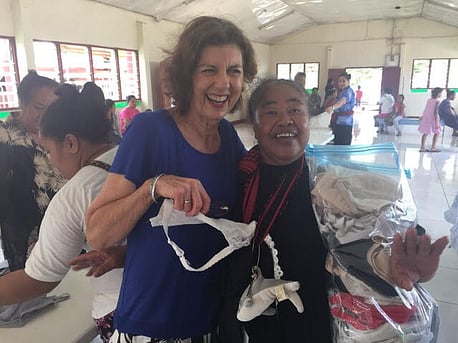 Happy recipients in Tonga