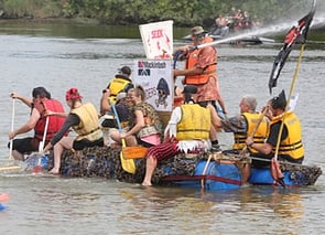 Mackintosh Group crew participating in the Whanganui River Raft Race