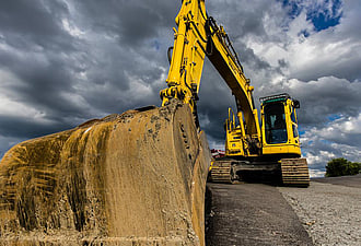 Large digger and bucket
