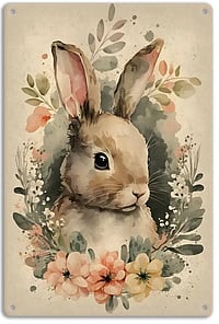 Bunny Tin Sign - 30 x 20cm-PRICE $19.99- - - - - - - - - -ADD TO CART >
