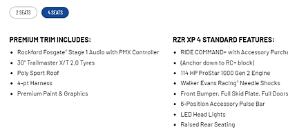 2024 RZR XP 4 Premium Features 