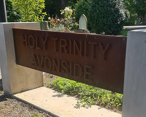 Corten Entry Sign Holy Trinity Avonside