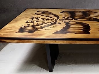 Carved Kauri table