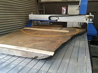 CnC round Kauri table