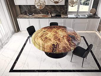 very large round kauri table