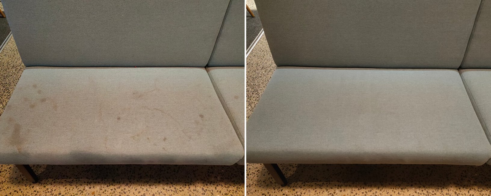 Dirty cushions before and after 5 Star Solutions Clean