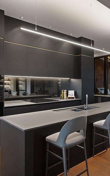 large copper lighting installation 