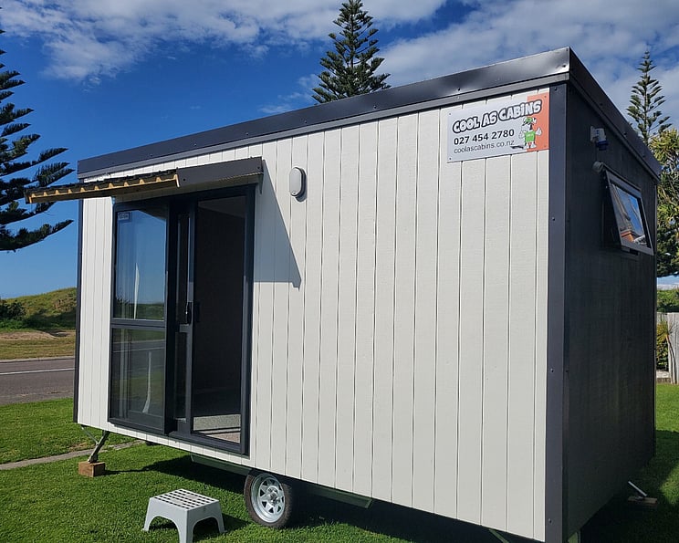 Extra large cabin sleepout from Cool as Cabins Eastern Bay of Plenty