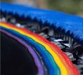 Close up of the rainbow braid on a XenPod Lymphaciser