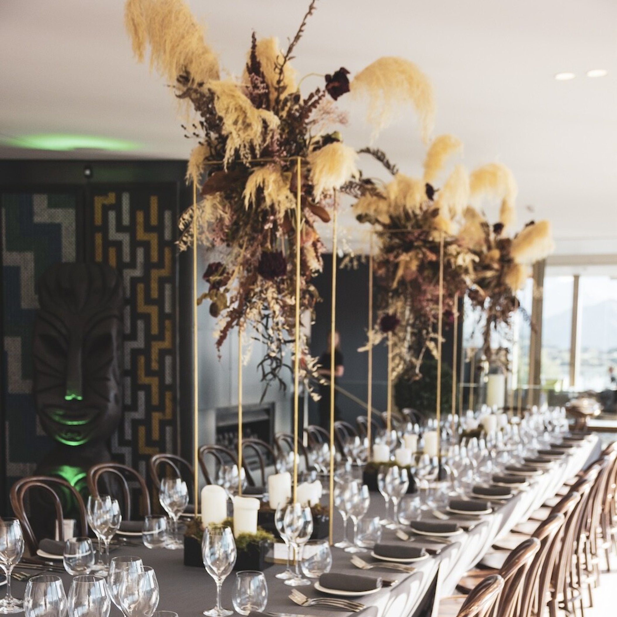 Beautiful table design set for a banquet dinner for an event designed by Little Big Events.