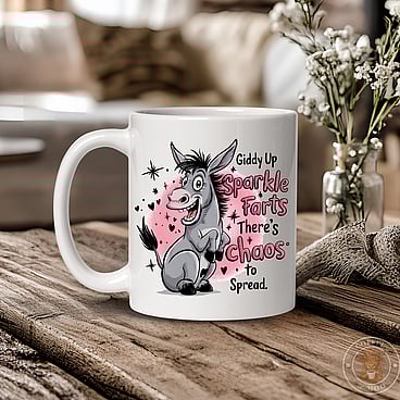 Funny mugs from coffee and moo