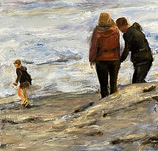 Image of painting by New Zealand artist, Dianne D Baker. Acrylic and oil painter. After The Storm.