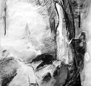 Image of painting by New Zealand artist, Dianne D Baker. Acrylic and oil painter. Melting Snow.