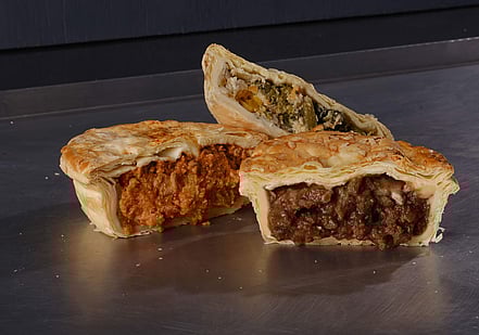 Three delicious pies made with Pieline Systems pie manufacturing equipment