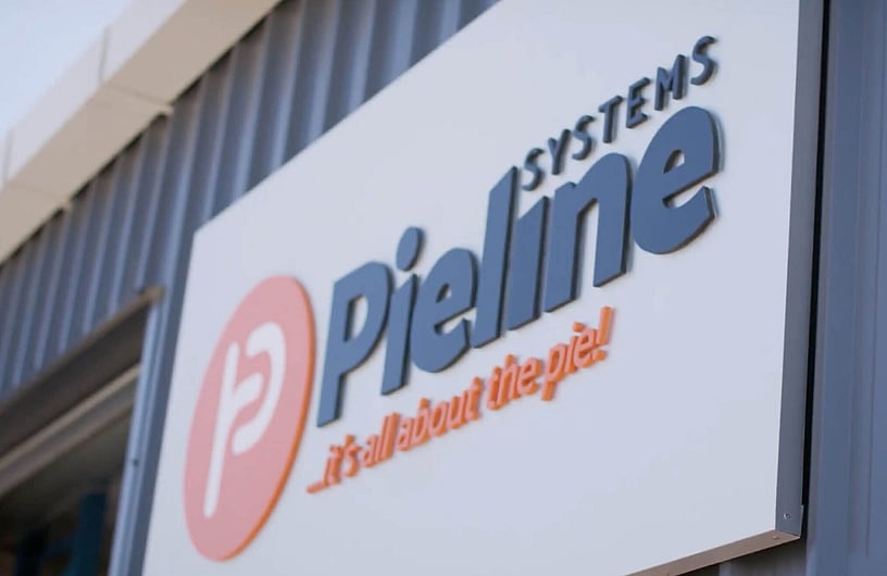 Building signage at Pieline Systems - commercial pie manufacturing equipment
