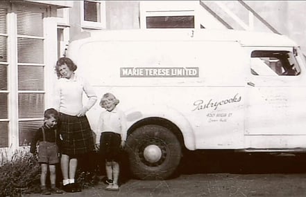 Pollett family with the original family bakery van