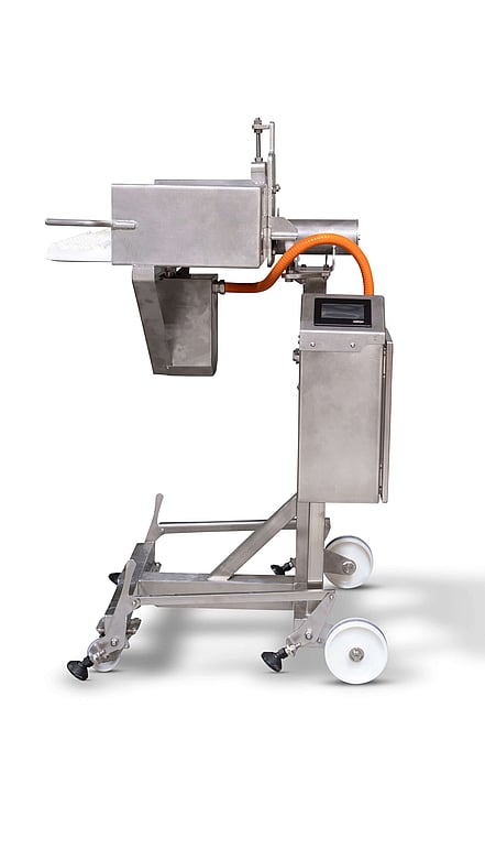 Pieline Systems pie making equipment - Semi Automatic Depanner - Side View