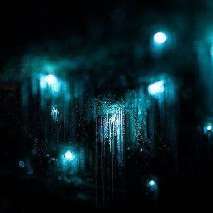 A cluster of glow worms in a cave