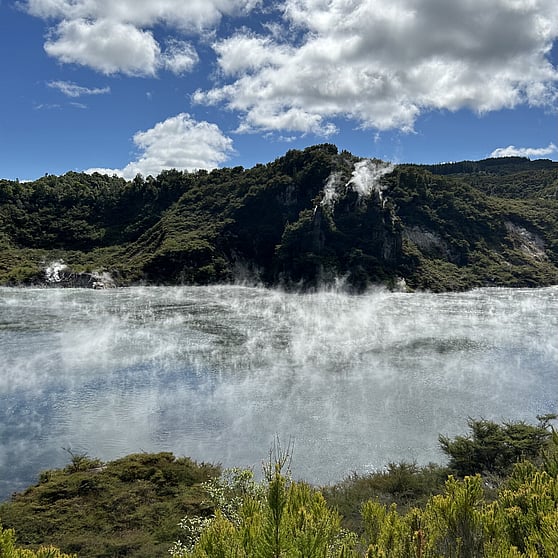 Frying Pan Lake - Geothermal lake viewing at Waimangu Volcanic Valley