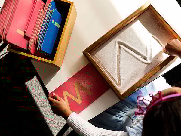 Sand letters &ndash; early phonics at Koru Montessori