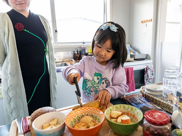 Child preparing food &ndash; Montessori practical life, Sunnynook