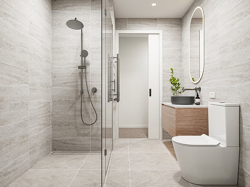 Bathroom image of Highgate Ridge  townhouse in Maori Hill by MJW Homes. Dunedin, Otago NZ