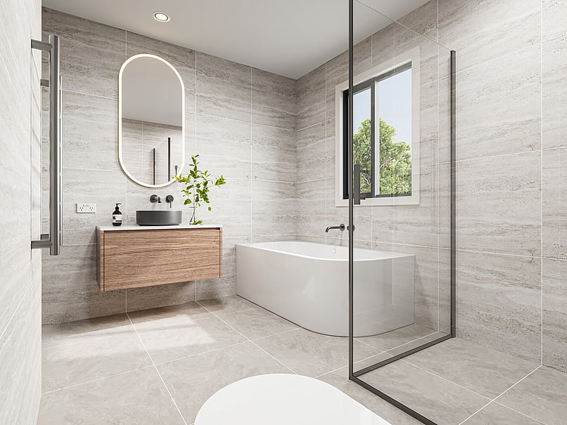 Bathroom image of Highgate Ridge  townhouse in Maori Hill by MJW Homes. Dunedin, Otago NZ