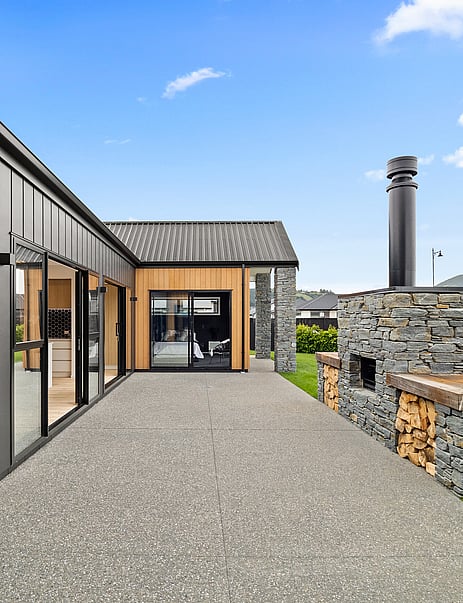 Exterior image of Dundee Road townhouse development. MJW Homes. Dunedin, Otago. NZ.