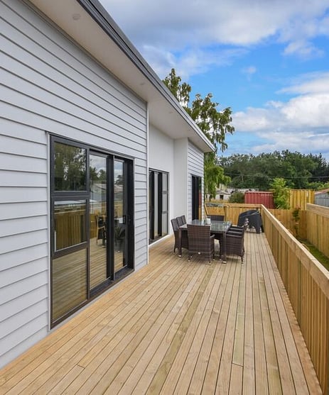Exterior image of Ajax Street townhouse development. MJW Homes. Dunedin, Otago. NZ.