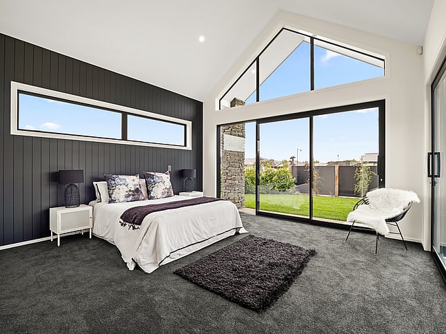 Bedroom image of Dundee Road townhouse development. MJW Homes. Dunedin, Otago. NZ.