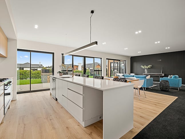 Living space image of Dundee Road townhouse development. MJW Homes. Dunedin, Otago. NZ.