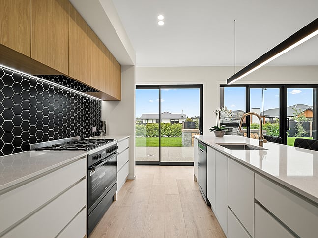 Kitchen image of Dundee Road townhouse development. MJW Homes. Dunedin, Otago. NZ.