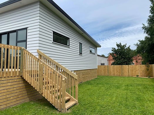 Exterior image of Ajax Street townhouse development. MJW Homes. Dunedin, Otago. NZ.