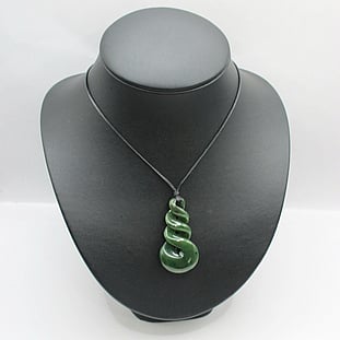NZ Greenstone Triple Twist Necklace