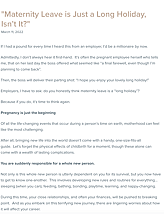 Maternity Leave is Just a Long Holiday, Isn&rsquo;t It?