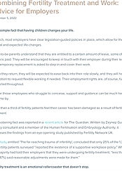 Combining Fertility Treatment and Work: Advice for Employers