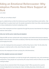 Riding an Emotional Rollercoaster: Why Adoptive Parents Need More Support at Work