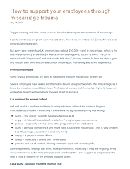 How to support your employees through miscarriage trauma