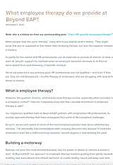 What employee therapy do we provide at Beyond EAP?