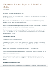 Employee Trauma Support: A Practical Guide